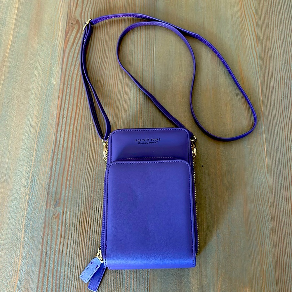 Forever Young Purple Triple Pocket Crossbody Bag